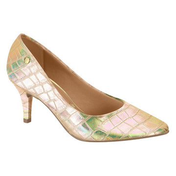 Vizzano 1185-1302 Pointy Toe Pump in Gold Holographic Croc